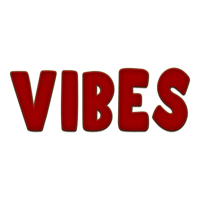 Vibes Faux Patch Word Art graphic design
