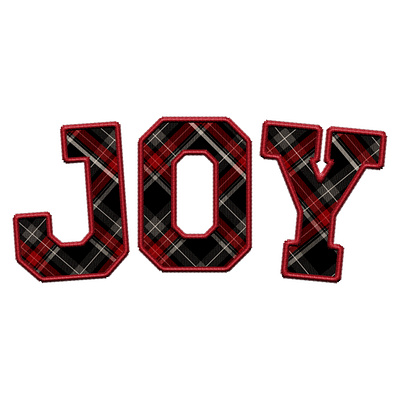 Joy Faux Embroidery Word Art graphic design