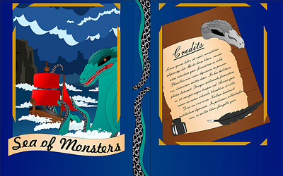 Sea of Monsters: Cover Book adobe book branding corel draw cover book desing graphic design illustration vector