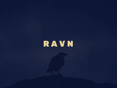 RAVN Logo bird branding letter logo r raven ravn typography