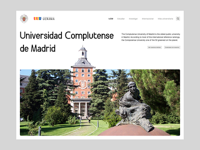 Universidad de Madrid Homepage Concept 3d branding graphic design ui