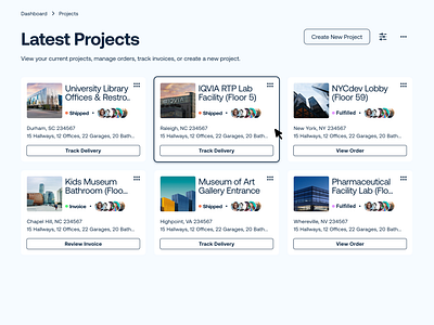 Project Management Dashboard Web App Interface Design cards dashboard fields hover input interface design layout lighting management minimal product product design prototype real estate renewable table ui ux web app webapp