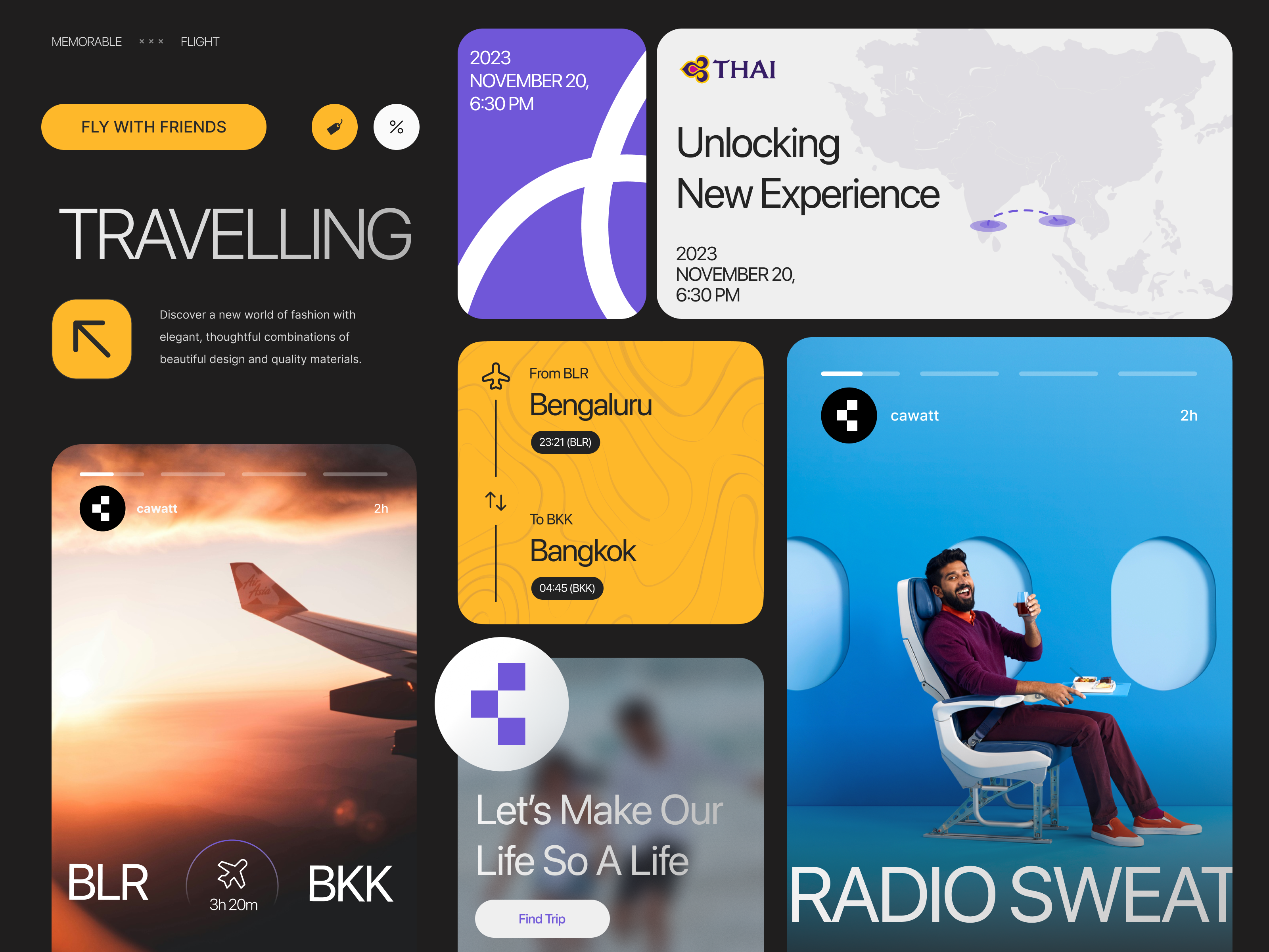 Example of Travel UI Cards