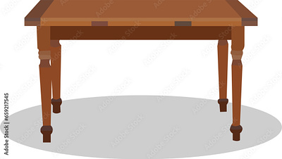 Wooden table realistic vector illustration flat