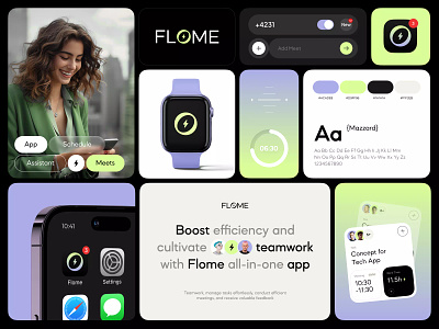 Flome app - Teamwork platform app assistent brand identity mobile platform quideline task teamwork ui ux