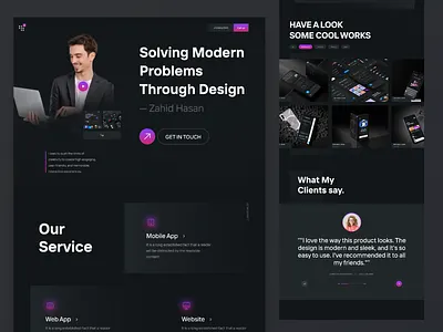 Personal Portfolio design branding clean dark color design freelancer landing page design minimal minimalist personal portfolio personal portfolio site personal portfolio website portfolio portfolio design portfolio landing page portfolio site ui ui design uiux web design website design