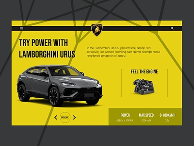 Lamborghini Urus | Hero-section design branding logo ui