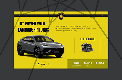 Lamborghini Urus | Hero-section design branding logo ui