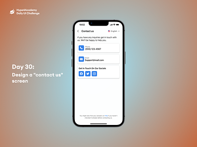 Day 30: Design a "Contact Us" contact us design contact us page ui contact us page ui design contact us screen contact us screen page contact us ui contact us ui screen daily ui challenge dailyui design design a contact us screen hype4academy mobile design mobile ui ui ux