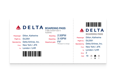Daily UI (24/100): Boarding Pass airlines airport boarding boarding pass daily ui delta delta airlines ecommerce flights flying travel ui ux