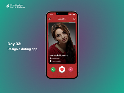 Day 33: Design a dating app daily ui challenge dailyui dating dating app dating app design dating app designs dating app mobile design dating app ui dating app ui design dating app ui screen design a dating app hype4academy mobile design mobile ui ui ux