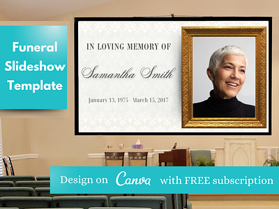 Vintage Themed Funeral Slideshow Template graphic template illustration photo collage photo template slideshow slideshow template