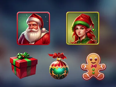Merry ‘Christmas Gifts’ Slot — Icons Animation animation ball bonus characters animation elf gift gingerbreadman icons animation newyear present santa slot slotdesign