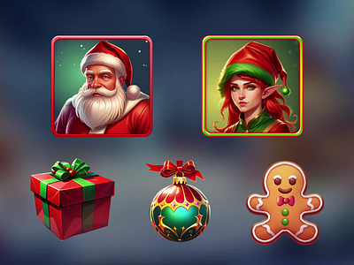 Merry ‘Christmas Gifts’ Slot — Icons Animation animation ball bonus characters animation elf gift gingerbreadman icons animation newyear present santa slot slotdesign