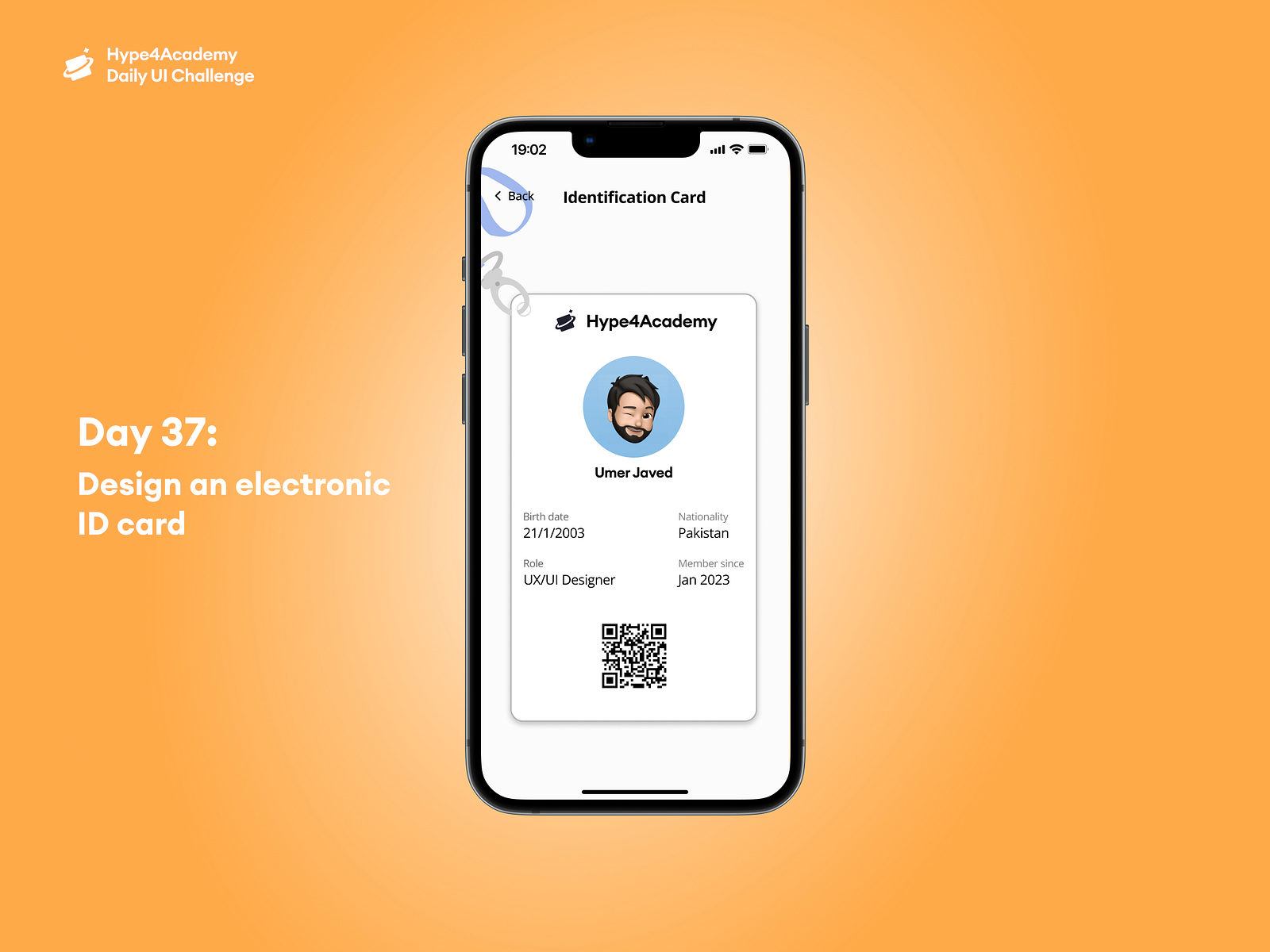 Day 37 Design a electronic ID card by Umer Javed on Dribbble