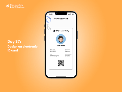 Day 37: Design a electronic ID card daily ui challenge dailyui design a electronic id card electronic card electronic id electronic id card electronic id design electronic id page electronic page ui hype4academy mobile design mobile ui ui ux