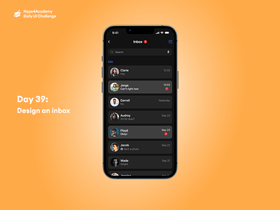 Day 39: Design an inbox chat message app daily ui challenge dailyui design an inbox hype4academy inbox inbox app inbox app design inbox app ui messages messages app messages app design messages app ui design mobile design mobile ui ui ux