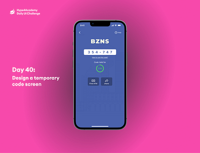 Day 40: Design a temporary code screen daily ui challenge dailyui design design a temporary code screen hype4academy mobile design mobile ui temporary code temporary code screen temporary pic screen temporary pin screen ui ux