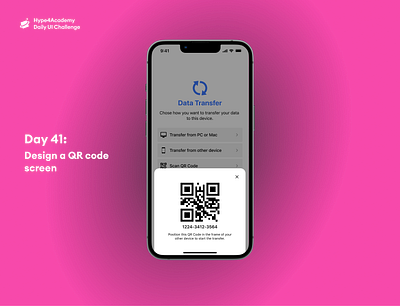 Day 41: Design a QR code screen daily ui challenge dailyui design design a qr code screen hype4academy mobile design mobile ui qr code qr code screen qr code screen design qr code screen ui qr code ui ui ux