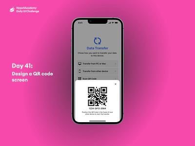 Day 41: Design a QR code screen daily ui challenge dailyui design design a qr code screen hype4academy mobile design mobile ui qr code qr code screen qr code screen design qr code screen ui qr code ui ui ux