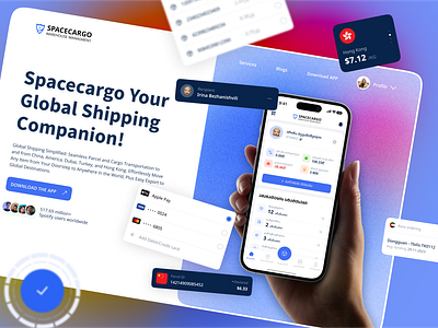 SPACECARGO - Global Shipping app design download landing mobile mockup static ui ux webdesign website