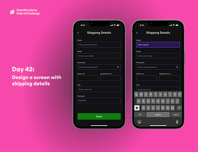 Day 42: Design a screen with shipping details daily ui challenge dailyui form form design form ui hype4academy mobile mobile design mobile ui shipping details form shipping details form design shipping form ui ux