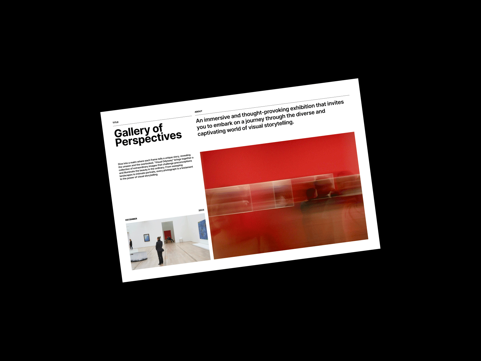 Gallery exhibition website animation art website exhibition website gallery website graphic design motion graphics poster swiss typography web design webdesign webflow webflow development