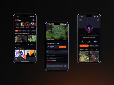 GGlive - Streaming Platform App app csgo2 dota game gamers ios app mobile stream streaming platform ui ux valorant