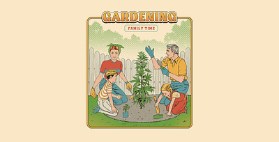 Family Gardening bonding earth family funny garden gardening marijuana nature planting plants weed