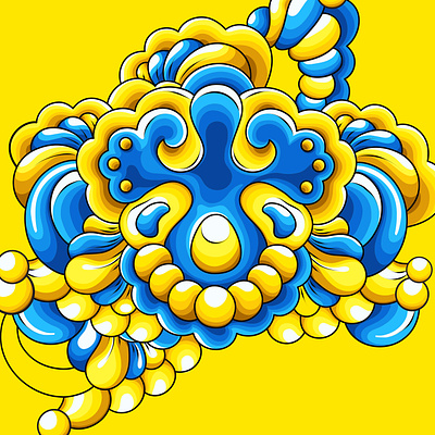 Blue Yellow Illustration abstract blue and yellow bubble coliorfulpattern colored cute doodle illustration pattern ukraine ukrainian vector