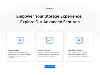 CloudBox features cloud cloud storage design features figma illustration product design ui ux web design website