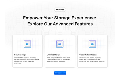 CloudBox features cloud cloud storage design features figma illustration product design ui ux web design website