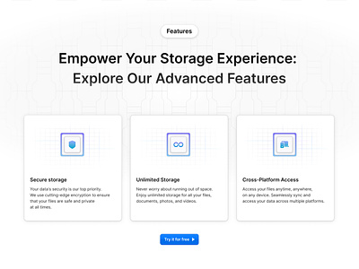 CloudBox features cloud cloud storage design features figma illustration product design ui ux web design website