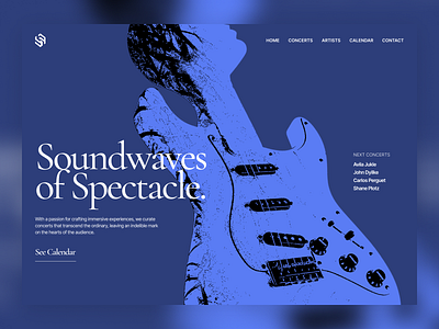 Music Organizer Event Website Landing Page Inspiration above the fold aesthetic audio design harmony landing minimal minimal vibes minimalist music ui ux visual website