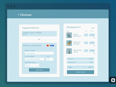 Credit Card Checkout - DailyUI #002 cart checkout credit card dailyui design ecommerce ui