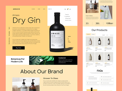 Product Landing Page UI beauty beverage clean cosmetic design illustration landingpage minimal product typography ui ux web web design website