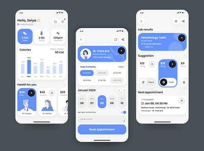 LifeLens - Healthcare app app appointment clean dashboard doctor figma healthcare interface ios medical app medicine mobile app patient therapist ui ux uxdesign wellness