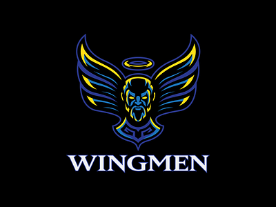 The Wingmen angel branding design graphic design halo hockey illustration illustrator logo sports sports logo vector wingmen