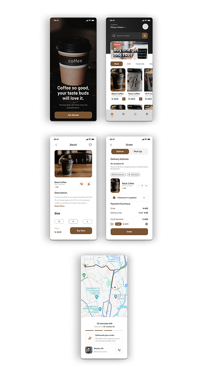 Coffee App UI Design animation app app design branding coffee coffee app ui design design mobile app ui uiux ux