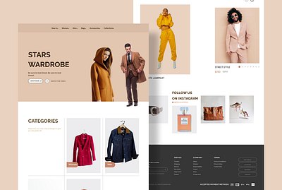 Star wardrobe fashion store landing page e commerce fashion landing page product design prototype responsive page ui design ux design wireframe