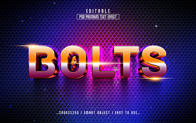 Bolts 3D Editable Text Effect Style 3d 3d text style bolts bolts 3d text effect colorful colorful text effect editable text effect graphic design logo new text effect style psd text effect text text effect