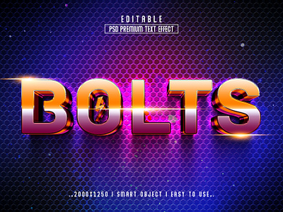 Bolts 3D Editable Text Effect Style 3d 3d text style bolts bolts 3d text effect colorful colorful text effect editable text effect graphic design logo new text effect style psd text effect text text effect