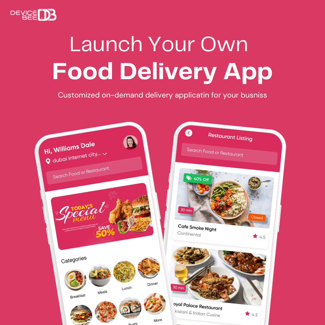 Top Food Delivery App Development Company app developer uae best app developer dubai devicebee devicebee uae food app ui food delivery app food ordering app developer on demand food app talabat clone app uber eat clone zomato clone