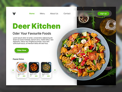 Deer Kitchen Website Home Page figma food ui ux website