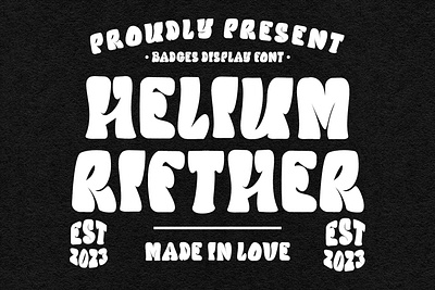 Helium Rifther Badges Display Font badges font branding font fonts graphic design logo maulana creative font nostalgic website font