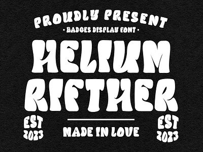 Helium Rifther Badges Display Font badges font branding font fonts graphic design logo maulana creative font nostalgic website font