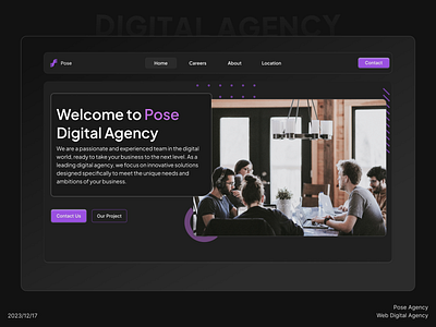 Pose - Digital Agency Web Design agency ui ui design uiux web design website