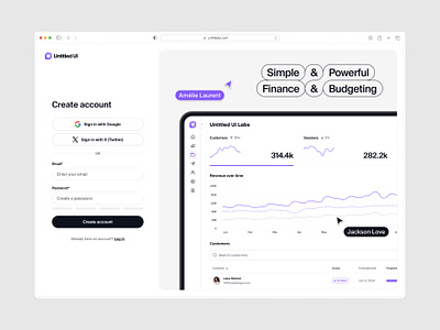 Create account — Untitled UI create account dashboard figma log in login minimalism onboarding saas sign in sign up signin signup ui design user interface web design