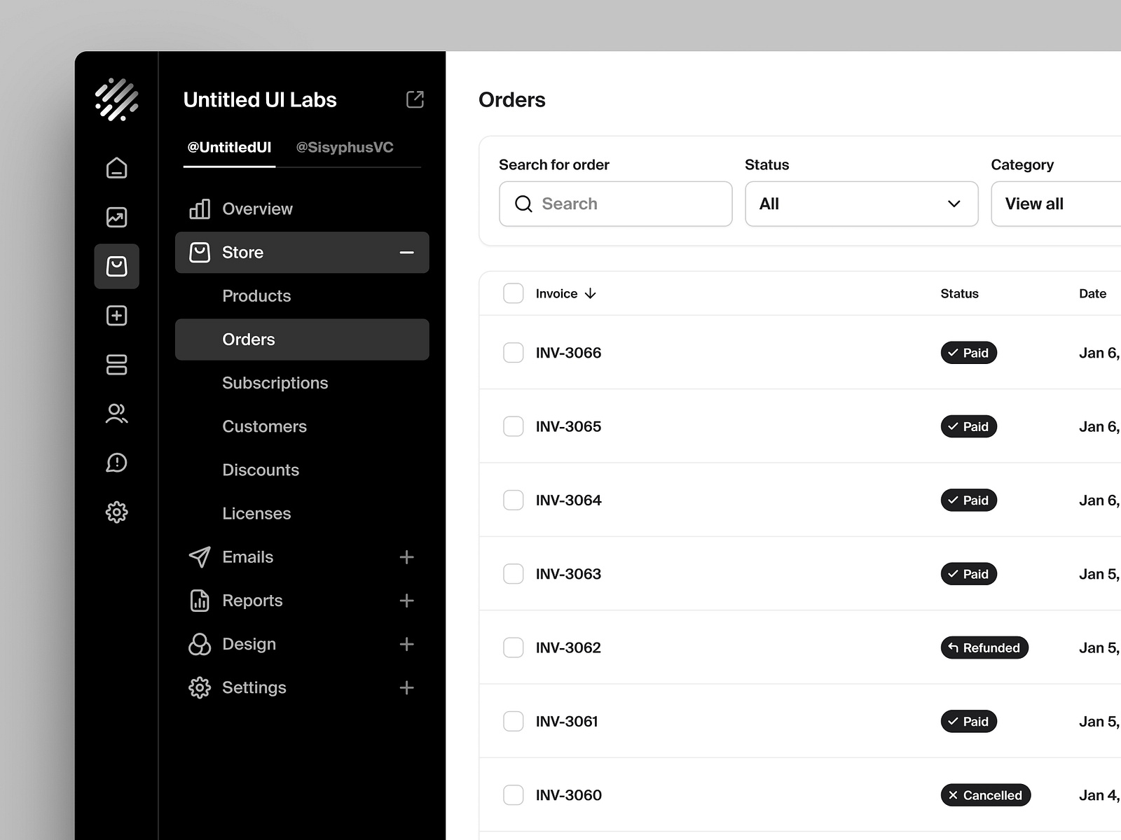 Sidebar nav — Untitled UI by Jordan Hughes® on Dribbble