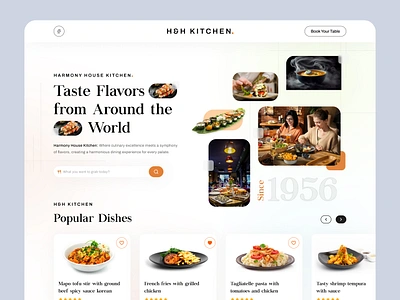 Restaurant Web Landing Page clean colour design eating food food website foodie hero page homepage landing luxury restaurant minimal restaurant restaurant website trendy design typography uiux user interface web landing page web ui